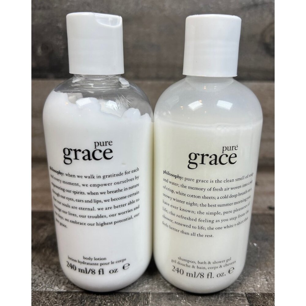 PHILOSOPHY PURE GRACE SHAMPOO,BATH &SHOWER GEL &BODY LOTION 8FLOZ
